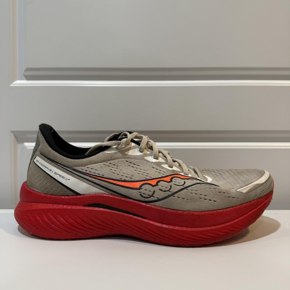 Saucony Endorphin Speed 3 Running Shoes Mens Size 11.5 Gray Red Road Sneakers